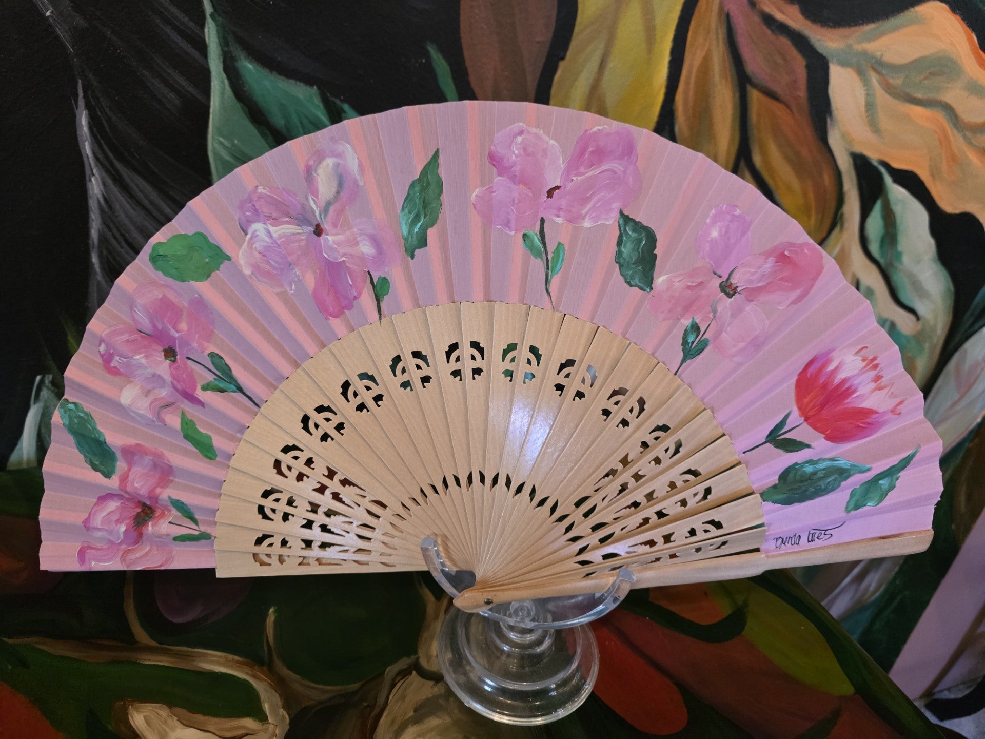 Abanicos de Madera Rosa