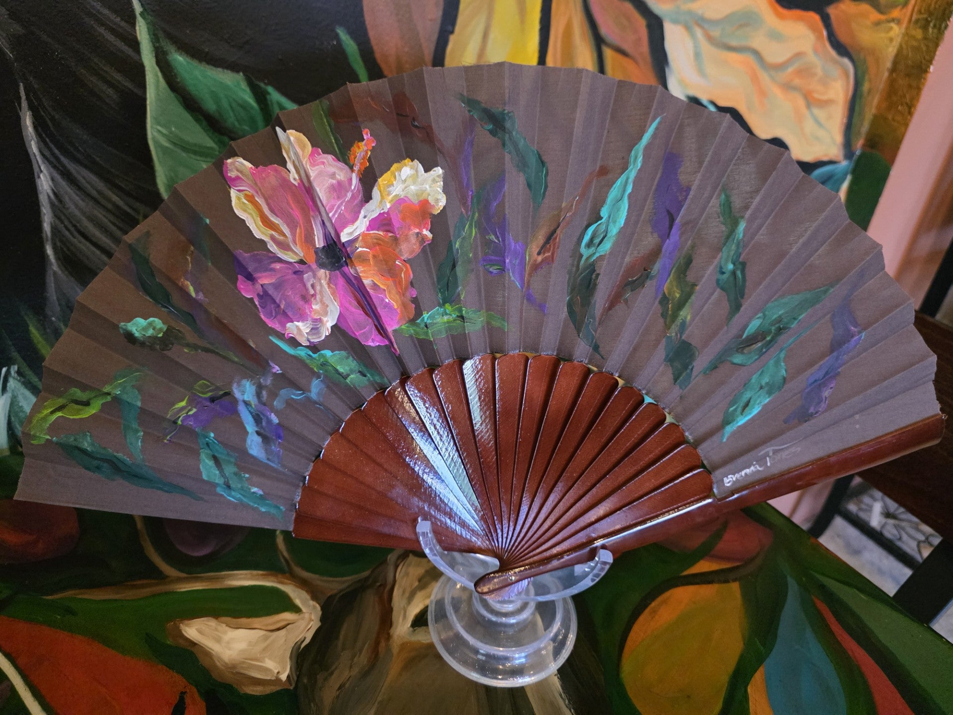 Abanicos Perico Large Madera Solida